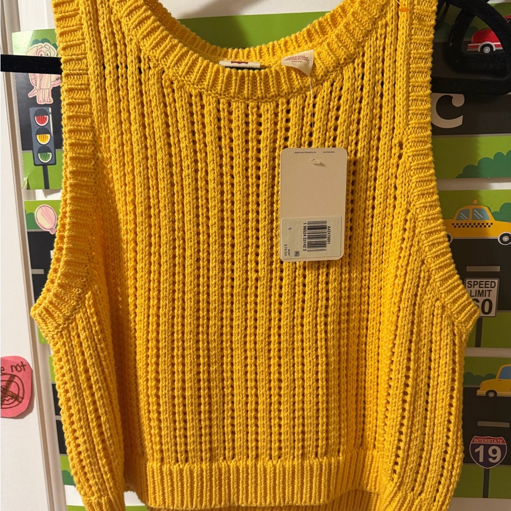 Levi’s Yellow Sleeveless Knit Sweater Tank - Women